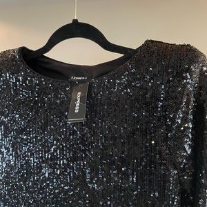 Express Long Sleeve Sequin Dress